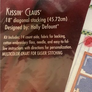 Bucilla Counted Cross Stitch Kit Kissin’ Claus’ New Sealed